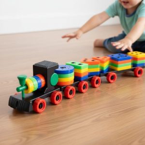S sukan tex Geometric shaps Plastic Train Toy Set with Multi Colo